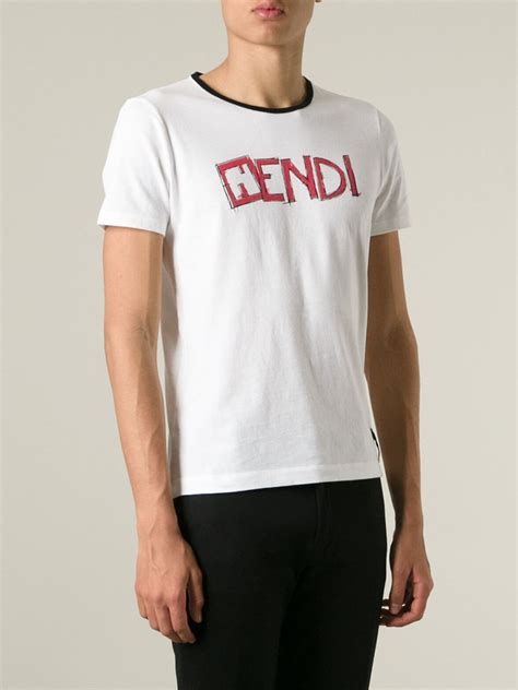 fendi t-shirt white|Fendi zipper shirt.